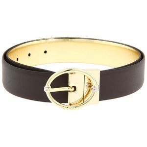 Anne Klein Leather Black/Gold Belt